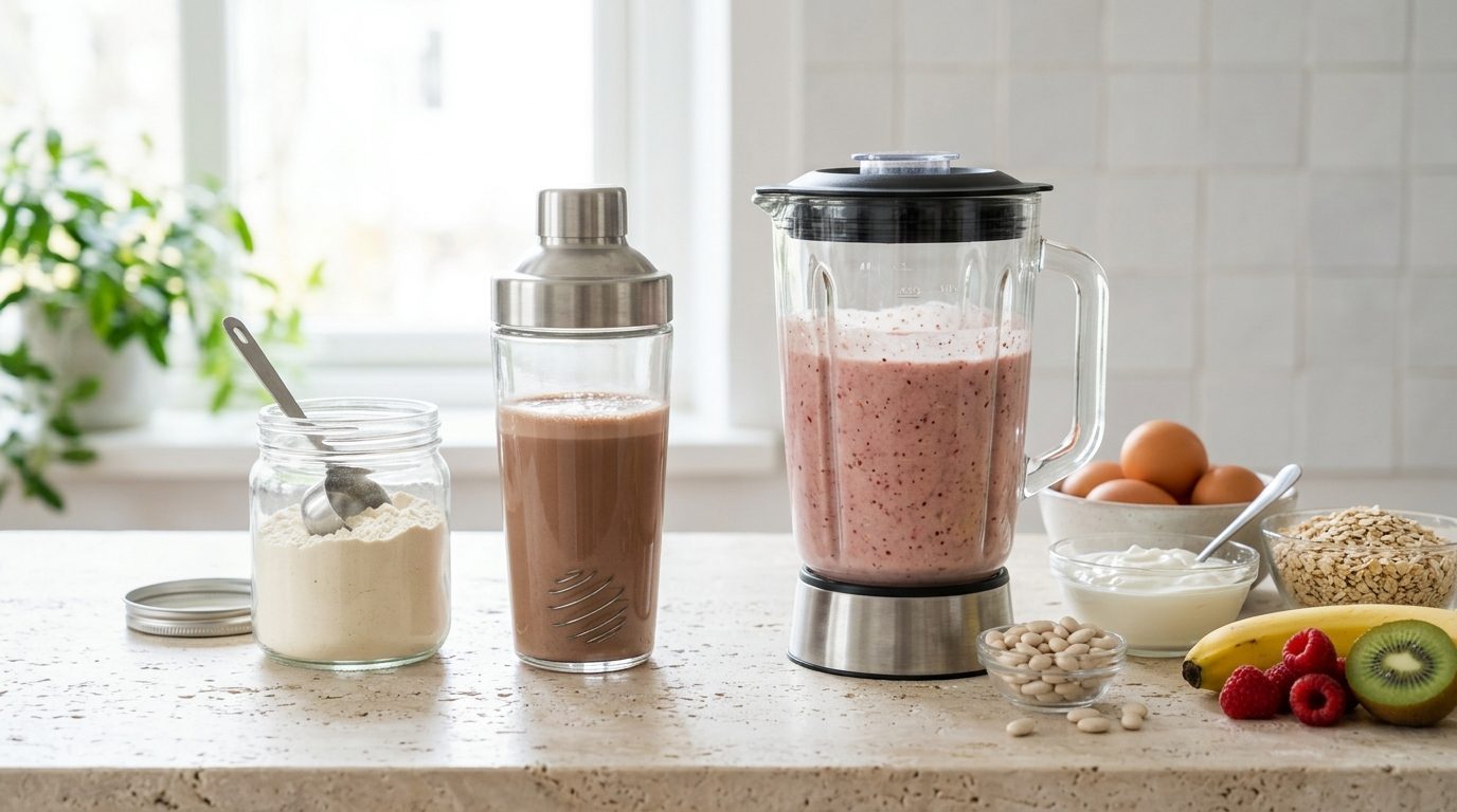 Illustrationsfoto til guiden: Shaker eller blender — hvad virker bedst til proteindrinks?